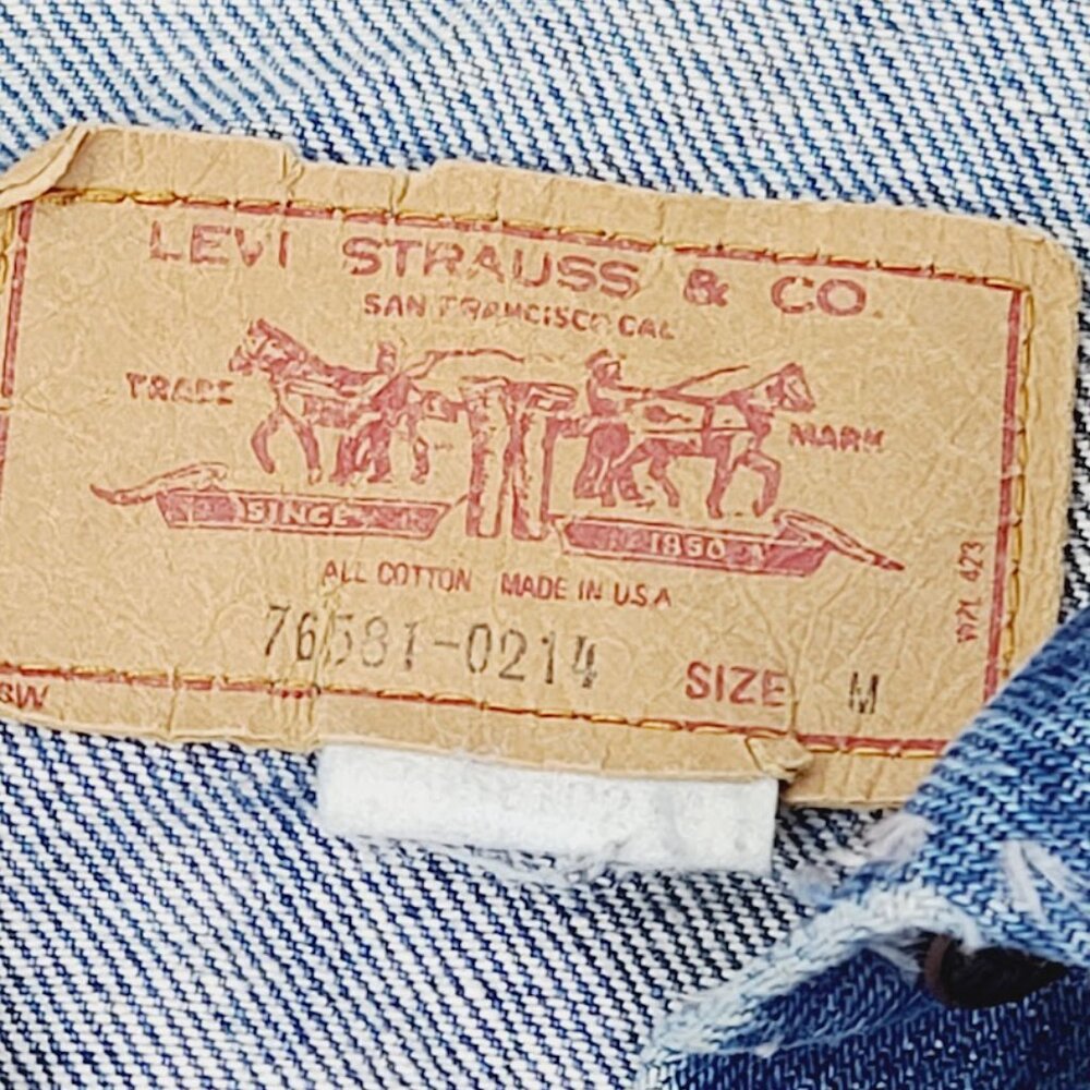 Levi's Women's Blue Mid‎ Washed Denim Button-Front Jeans Jacket Size M - Picture 8 of 11